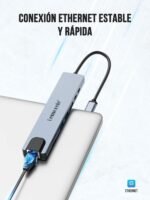 Lemorele USB C Ethernet Hub - 8 in 1 Aluminum Space Adapter Hub with HDMI 4K, Ethernet, 100W Super Fast Charging, 2 USB, USB C 2.0, SD/TF for MacBook M1 Air/Pro, Switch, Chromecast, Windows - Image 4