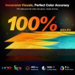 UPERFECT 2.5K 240Hz QLED Portable Monitor, 16" 2560x1600 QHD 100% DCI-P3 400 Nits Portable Monitor for Laptop w/Stand & VESA, Adaptive Sync HDMI 2.1 External Display for PC Phone Game Console - Imagen 5