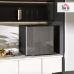 HOMCOM Mini Fridge 46 L Class E Small Fridge with Adjustable Temperature and Reversible Door for Living Room Room Office 48 x 44 x 49 cm Silver - Image 3