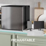 HOMCOM Mini Fridge 46 L Class E Small Fridge with Adjustable Temperature and Reversible Door for Living Room Room Office 48 x 44 x 49 cm Silver - Image 9