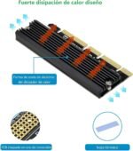 PCI Express 3.0 4X 8X 16X to M.2 NVMe and AHCI SSD Adapter Card with Heatsink, without Stand and Compatible with Samsung 960 970 EVO Pro WD, Black - Image 3