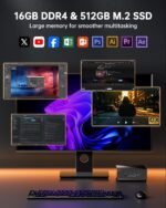 NiPoGi AM06PRO Ryzen 5 7430U W-11 Pro Mini PC (6C/12T, up to 4.3GHz),16GB DDR4 512GB M.2 SSD Mini Computer,4K Triple Display DP+HDMI+Type-C,WiFi 6/BT5.2/Dual LAN Micro PC for School/Office - Image 5