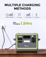 FOSSiBOT F2400 Portable Power Station, 2048Wh 2400W, LiFePO4 Battery, Ultra Fast Charging in 1.5 Hours, 13 Ports, UPS, LED Light, for Camping, Emergencies and Home - Imagen 4