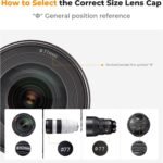 K&F Concept 55mm Lens Cap, Snap-on Front Camera Lens Covers + 1PCS Elastic Cap for Fujifilm Lens+ 2pcs Cleaning Cloth for Canon Nikon Sony Olympus - Image 3