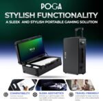 POGA LUX White Gaming Case (Compatible with PlayStation 5), Portable Console with Travel Case, 24'' AOC Gaming Monitor and Cart - White (V2 - Optional Bluetooth Speaker), White - Imagen 4
