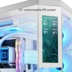 Mars Gaming MC-3TCORELCD ATX Gaming Case, 7.2" IPS Customizable Display, Triple Removable Tempered Glass, Double Side Camera Frame, Liquid Cooling Support up to 360mm, White - Image 3