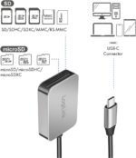 LogiLink CR0050 - Dual Card Reader, USB-C 3.2 Gen1 for SD, SDHC, SDXC, microSD, SDHC, SDXC, MMC and RS MMC cards up to 1 TB, Aluminium - Image 3