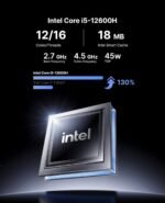 NiPoGi CK10 Mini PC W-11 Pro, i5-12600H (up to 4.5GHz,12C/16T),16GB DDR4 512GB M.2 NVMe PCle3.0 SSD Mini Computer,2xHDMI+VGA 4K Triple Display with WiFi 6/BT 5.2,Micro PC for Office/Education - Imagen 3