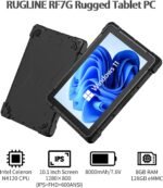 RF7G Tablet PC Resistente de 25.7 cm Win 11 Pro 8+128G, Intel N4120, Windows Tablet 16000mAh/3.8V, Batería de 800 x 1280 Píxeles, IP67 Impermeable, WiFi 5, BT 4.2, PC Industrial de Trabajo - Imagen 3