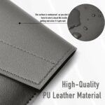 13 13.3 14 Inch Computer Case PC Laptop, Protection Laptop Sleeve for MacBook Air 13 Inch M4/M3/M2/M1 2025-2018/MacBook Pro 14 M4/M3/M2/M1, PU Leather Pouch - Light Grey - Image 4