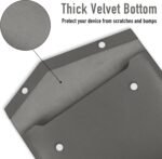 13 13.3 14 Inch Computer Case PC Laptop, Protection Laptop Sleeve for MacBook Air 13 Inch M4/M3/M2/M1 2025-2018/MacBook Pro 14 M4/M3/M2/M1, PU Leather Pouch - Light Grey - Image 5