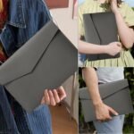 13 13.3 14 Inch Computer Case PC Laptop, Protection Laptop Sleeve for MacBook Air 13 Inch M4/M3/M2/M1 2025-2018/MacBook Pro 14 M4/M3/M2/M1, PU Leather Pouch - Light Grey - Image 8