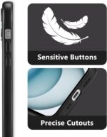 RALEAVO Fleurs Coque pour iPhone 15 Coque, Liquid Silicone Coque Protection Bumper Antichoc Coque Cover Mignonne Fleur Housse Etui Souple pour iPhone 15 6.1 Inches, Black - Image 5