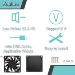 4pcs 60mm×10mm 6010 USB Brushless Cooling Fan DC 5V 3300RPM with Accessories, for DIY/Test/3D Printer/PC/DVR/CPU/Small Appliances - Imagen 5