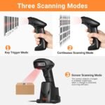 Tera Wireless Barcode Scanner 1D 2D QR with USB Charging Base Handheld Barcode Reader Auto Detection Scanner Fast Accurate Scanner, D6100 - Imagen 6