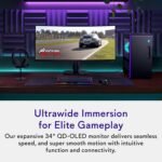 Alienware 34 240Hz QD-OLED Curved Gaming Monitor - AW3425DW - 34" WQHD (3440 x 1440) 240Hz 0.03ms, 1800R Curve, AMD FreeSync Premium Pro, VESA AdaptiveSync, DisplayVESA HDR TrueBlack 400 - Image 3