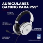 Trust Gaming GXT 498W Forta Cascos PS5 / PS4 Sostenibles, Licencia Oficial para Playstation 5, Diadema Regulable, Micrófono Extraíble, Auriculares Gaming, Cable de 1.2 m, Blanco - Imagen 3