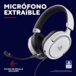 Trust Gaming GXT 498W Forta Cascos PS5 / PS4 Sostenibles, Licencia Oficial para Playstation 5, Diadema Regulable, Micrófono Extraíble, Auriculares Gaming, Cable de 1.2 m, Blanco - Imagen 7