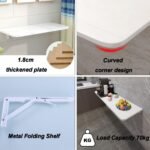 Genérico Mesa Plegable Pared,Escritorio abatible Pared,Escritorio Plegable Pared,Infantil Plegable Estudio Ordenador Armario Pared Computadora Tabla Mesa Escritorio Oficina Blanco Madera Portátil EST - Image 7