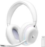 Logitech G G735 Wireless Gaming Headphones, LIGHTSYNC RGB Customisable, Lightspeed, Bluetooth, Detachable Microphone, for PC & Mac - White - Image 6