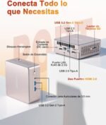 GEEKOM A5 Mini PC with AMD Ryzen 5 7430U, 16GB RAM (DDR Expandable, No LPDDR Locked) and 512GB SSD, Windows 11 Pro, Mini Computer Quiet and Compact, Dual HDMI, SD Reader, Ideal for Office and Home - Imagen 4