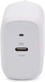 Amazon Basics Wall Charger with 20W USB-C 1-Port, Non-GaN, EU Plug, White, 2.8 x 8.5 x 4.2 cm - Image 3