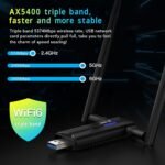 Topiky WiFi Adapter USB 3.0 WiFi 6E AX5400M for PC, 802.11AX 3 Bands 6G 5G 2.4G Dual Antennas 6dBi Network Adapter USB WiFi Dongle for PC Desktop Laptop for11 10 - Imagen 6