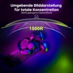 Amzfast Curved Gaming Monitor 27'' - 240Hz, 1ms MPRT, Adaptive Sync, HDR10, DCI-P3 95%, Anti-Flicker/Glare, Low Blue Light, 1500R, VESA Mount, HDMI 2.0/DisplayPort, mit DP-Kabel, AMZG27C1 Pro - Imagen 9