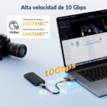 iDsonix 512GB USB 3.2 Gen 2 External Hard Drive Portable SSD Up to 1000MB/s with 2-in-1 USB-C Cable, Compatible with Xbox, PS5, Mac, PC, Laptop and Camera (i10PRO) - Imagen 3