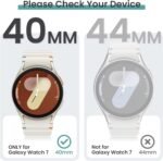 Tensea [5+5 Pack Screen Protector Case for Samsung Galaxy Watch 7 40mm, Hard PC Accessories/HD Anti-Fog Tempered Glass Protective Film, Cover Set - Image 3