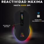 The G-Lab - Kult Helium - Wireless Gaming Mouse - 800 to 6400 dpi Optical Sensor, 7 Color Backlight, 6 Buttons - Comfortable and Lightweight - PC/Mac/PS4/PS5 - Wireless Gaming Mouse - Black - Imagen 3