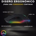 The G-Lab - Kult Helium - Wireless Gaming Mouse - 800 to 6400 dpi Optical Sensor, 7 Color Backlight, 6 Buttons - Comfortable and Lightweight - PC/Mac/PS4/PS5 - Wireless Gaming Mouse - Black - Imagen 4