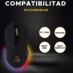 The G-Lab - Kult Helium - Wireless Gaming Mouse - 800 to 6400 dpi Optical Sensor, 7 Color Backlight, 6 Buttons - Comfortable and Lightweight - PC/Mac/PS4/PS5 - Wireless Gaming Mouse - Black - Imagen 6