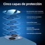 NEW'C 3 x Screen Protector for iPhone 13 (6.1 Inches) and 3 x Camera Lens Protector – Tempered Glass + Anti-Dust Plug – Ultra Resistant – Bubble-Free – 9H Hardness - Image 4