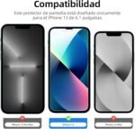 NEW'C 3 x Screen Protector for iPhone 13 (6.1 Inches) and 3 x Camera Lens Protector – Tempered Glass + Anti-Dust Plug – Ultra Resistant – Bubble-Free – 9H Hardness - Image 8