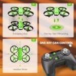 Mini Drone with 1080P HD Camera, RC Quadcopter with App WiFi FPV 3D Flips, Headless Mode, Altitude Stabilization, 3 Speeds Gifts for Beginners and Kids, 2 Batteries - Imagen 6