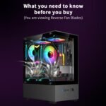 QUMOX 120mm Reverse Input Fan, Infinity Mirror Design, PWM Control and ARGB Effect, Hydraulic Bearing for Quiet Operation (3 Pack) - Imagen 6