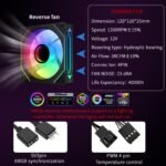 QUMOX 120mm Reverse Input Fan, Infinity Mirror Design, PWM Control and ARGB Effect, Hydraulic Bearing for Quiet Operation (3 Pack) - Imagen 7