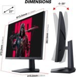 KOORUI Monitor 27 Inches, Gaming Monitor 240Hz, FHD Computer Display, 1ms, Adaptive Sync (1920 x 1080p, DCI-P3 90%, SRGB 100%, HDMI, DisplayPort, VESA 75x75) - Imagen 7