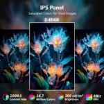 Z-Edge Gaming Monitor 4K 28 Inches UHD 3840 x 2160 144Hz, IPS PC Display 1 ms MPRT, 300 CD/m², FreeSync, HDR10, DP and HDMI, VESA Compatible, Black - Imagen 5