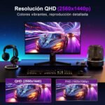 Gaming Monitor 27 Inches, PC Computer Screen 200Hz, QHD 1440p, IPS, 95% DCI-P3, Low Light Blue, Light Blue, Blinking, HDMI 2.1 & DP 1.4 - Imagen 4