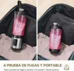 AMZCHEF 600ML Portable Blender, Digital Display and BPA Free Tumbler, Mini Blender with 6 Blades, USB-C Fast Charging for Shakes/Smoothies/Protein Powders - Black - Imagen 4