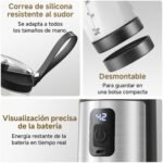 AMZCHEF 600ML Portable Blender, Digital Display and BPA Free Tumbler, Mini Blender with 6 Blades, USB-C Fast Charging for Shakes/Smoothies/Protein Powders - Black - Imagen 8