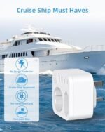 France to UK Travel Connector with 4 USB Outlets (2 USB-C) Dual Output Travel Adapter Schuko to Type G Connector for Ireland, Malta, White - Imagen 7