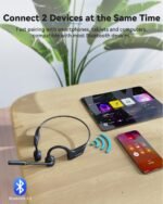 MONODEAL Bone Conduction Headphones with Microphone, Bluetooth 5.3 Open-Ear Open Earphones with Noise Cancelling Boom Microphone for Work, Driving, Home Office - Imagen 6