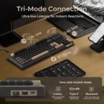 RK ROYAL KLUDGE R98 Pro Teclado inalámbrico para juegos con perilla de volumen, interruptor crema, negro - Imagen 4