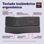 Trust Arvia Wireless Ergonomic Keyboard Silent QWERTY Spanish Bluetooth + 2.4GHz, Multi-Device Split Bluetooth Keyboard with Palm Rest, PC Laptop Mac, Black - Image 3