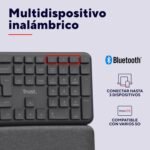 Trust Arvia Wireless Ergonomic Keyboard Silent QWERTY Spanish Bluetooth + 2.4GHz, Multi-Device Split Bluetooth Keyboard with Palm Rest, PC Laptop Mac, Black - Image 6
