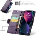 iPhone 14 Case, Magnetic Closure Case, PU Leather Wallet with [RFID Blocking], Stand, Card Slot, Book Case, Case for iPhone 14, Purple - Imagen 4