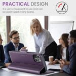 iPhone 14 Case, Magnetic Closure Case, PU Leather Wallet with [RFID Blocking], Stand, Card Slot, Book Case, Case for iPhone 14, Purple - Imagen 6